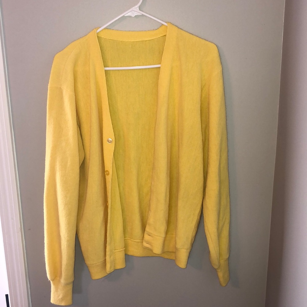 Yellow button down cardigan